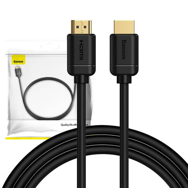Baseus HDMI 2.0 Kabel, 4K 60Hz, 3D, HDR, 18Gbps, 2m (Sort)