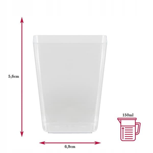 KOPPAR OCH BEHÅLLARE FÖR EFTERRÄTTER 150 ml 24 st. KVADRATIG kopp för snacks