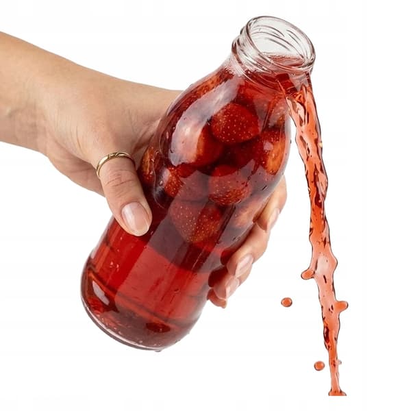 10x KUBUŚ Juiceflaskor 500ml Glas För Juice Sirap + Lock fi43 0,5l