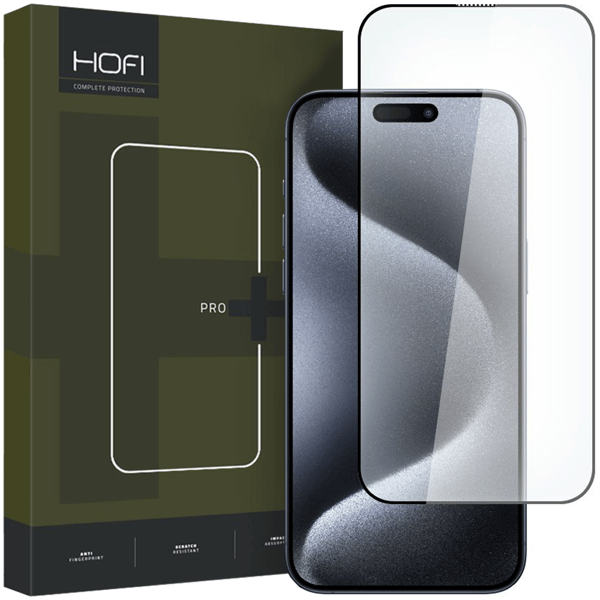Karkaistu lasi Hofi Glass Pro+ iPhone 15 Pro musta