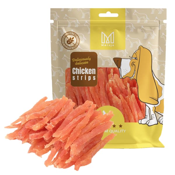 Hundegodbidder - Mersjö bløde kyllingestrimler 500g