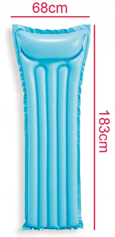 Oppustelig bademadras 183 x 69 cm blå