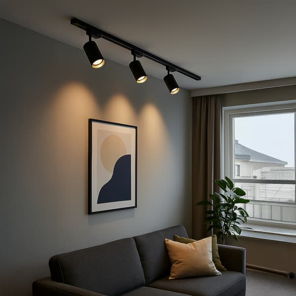 SKINNELAMPE RØR 1 GU10 SORT ALU MILAGRO ML2062