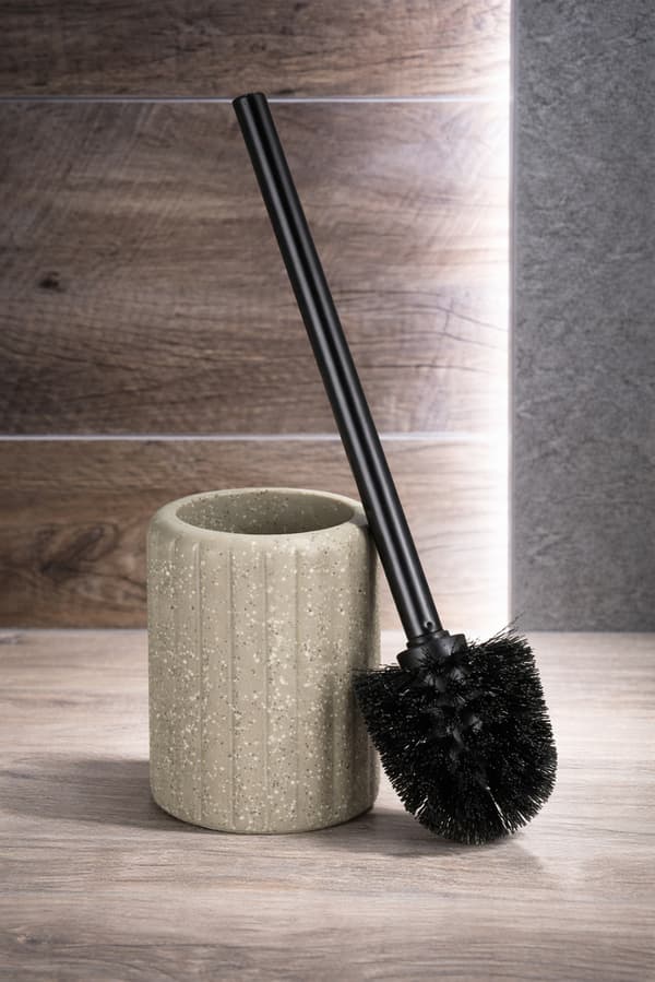 Toiletbørste med holder Keramik Brun Sort PERU