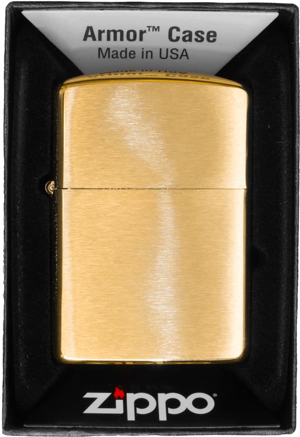 ZIPPO Lightersæt Messing Børstet Rustning Tung Gave nr. 2