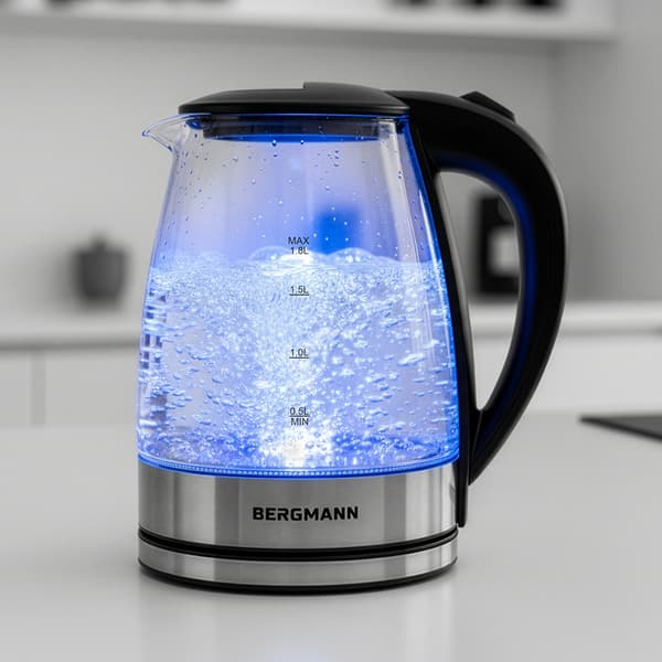 Bergmann elektrisk glaskande ZH002 1,8L 2200W med rustfrit stålbase
