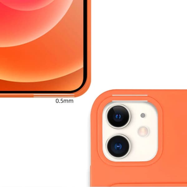 Silikonkortsfodral med kortficka för iPhone 12 Pro Max – Korall