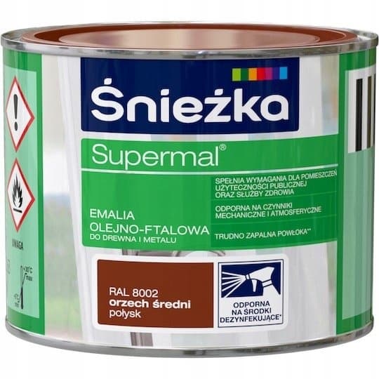 Śnieżka Supermal olja-ftalisk emalj valnöt medium glans 0,2L
