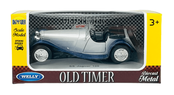 Welly OLD timer SS Jaguar 100 UTAN tak silver 1:34 98876