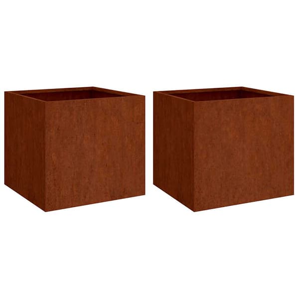 vidaXL Krukor, 2 st, 32x30x29 cm, cortenstål