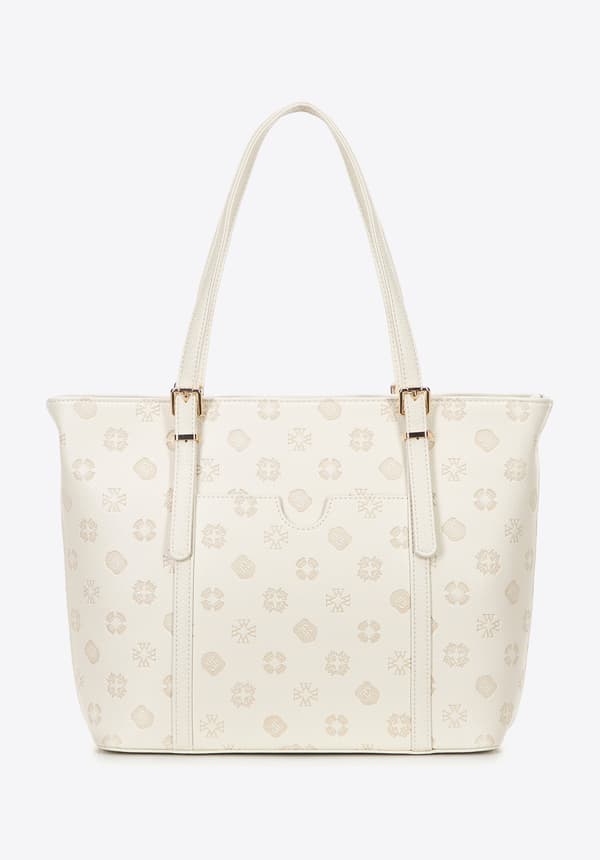 Wittchen Dam shopper handväska av imitationsläder med prägling, kräm, kräm, ekoläder