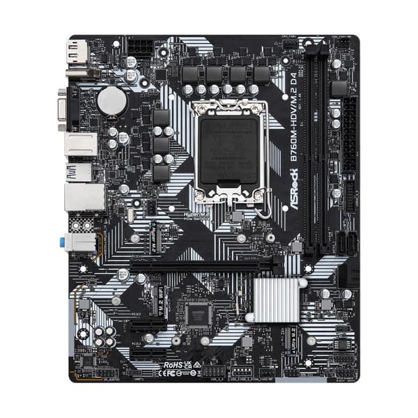 ASRock B760M-HDV/M.2 D4 Micro ATX moderkort, LGA 1700, DDR4