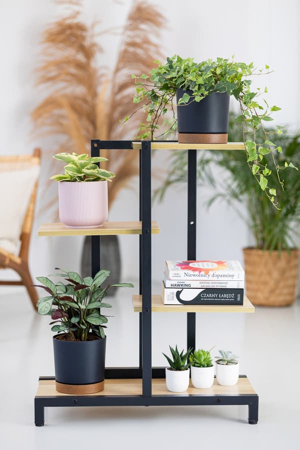 Oasis metal blomsterstativ - sort stativ til blomster og planter