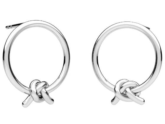 Silverörhängen Stora Hoops Knutar Oxiderat Silver