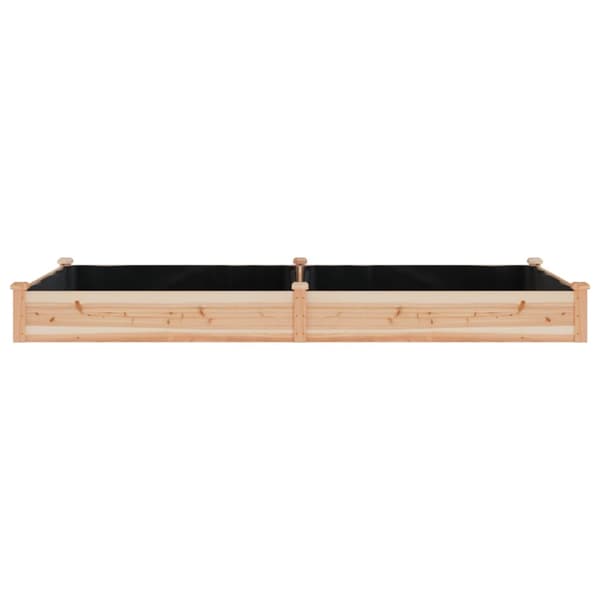 vidaXL Upphöjd rabatt med foder 240x120x25 cm gran