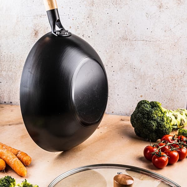 WOK MED MARMORBELÆGNINGSLÅG 30 cm KINGHOFF KH-1984