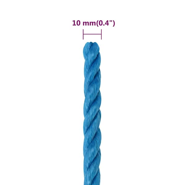 vidaXL Arbetsrep, Blå, 10 mm, 50 m, Polypropylen