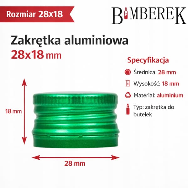 100 kpl pullonkorkkeja, 28 mm, vihreät pullonkorkit 28x18 mm