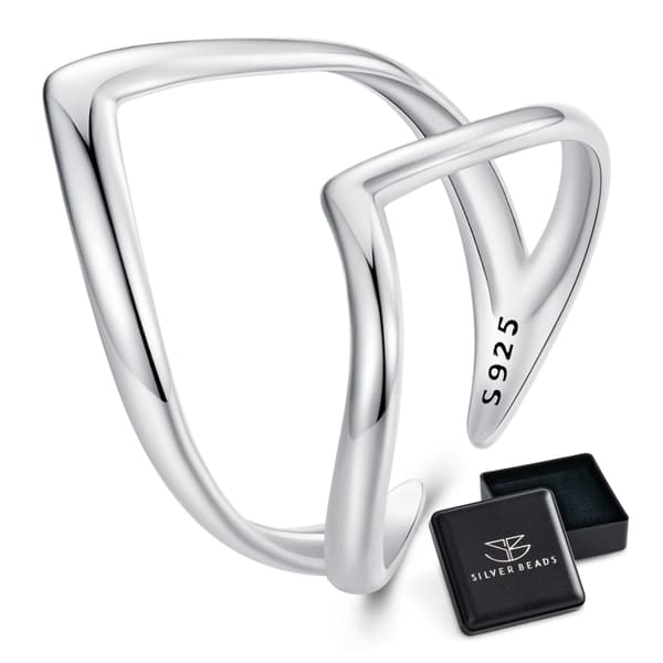 Silver universal dubbelring i form av ett hjärta, silver 925