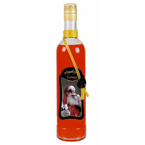 JULKRISTALL 500ml PREMIUMDEKORERAD flaska för vodka presenttinktur