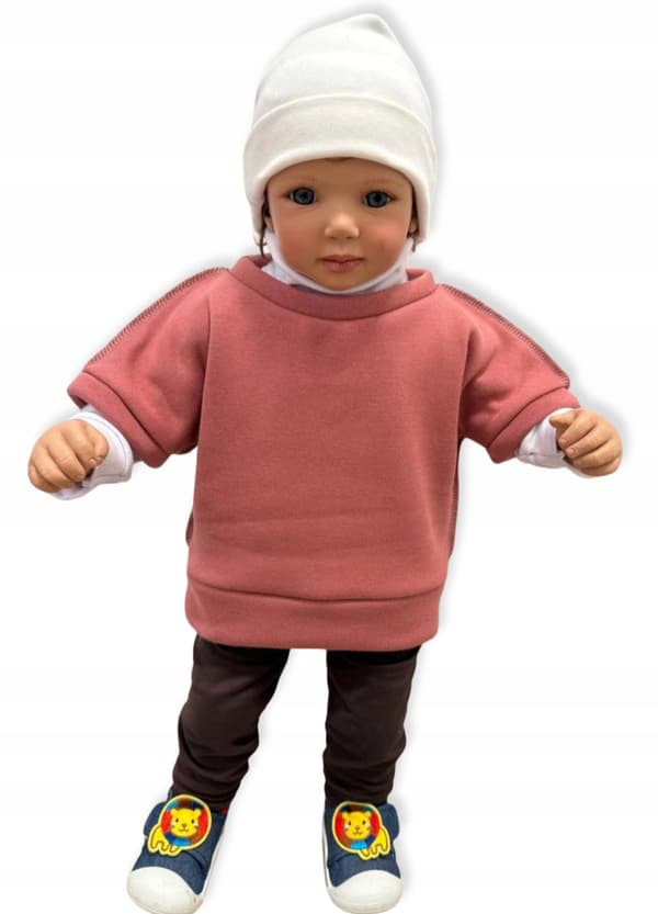 Børne PONCHO 128 VEST kappe VARMERE bomuldsfleece PULVERROSA