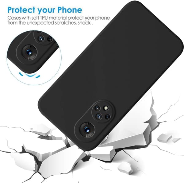 COVER TIL HUAWEI HONOR 50 SORT SILIKONE BAGSIDER