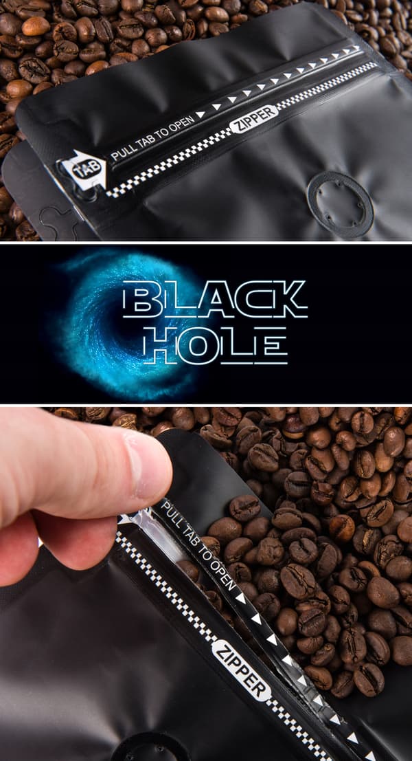 Nyrostade kaffebönsblandningar Black Hole 250g