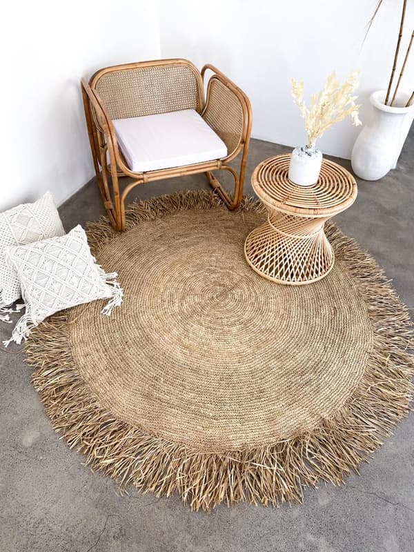 Rund Raffia Tæppe AMBAL