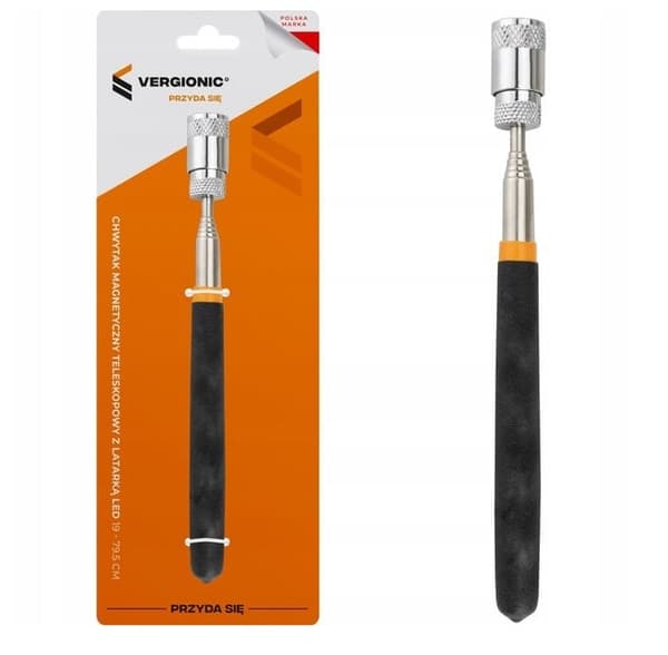 Teleskooppinen magneettitarrain LED-taskulampulla 19 - 79,5 cm