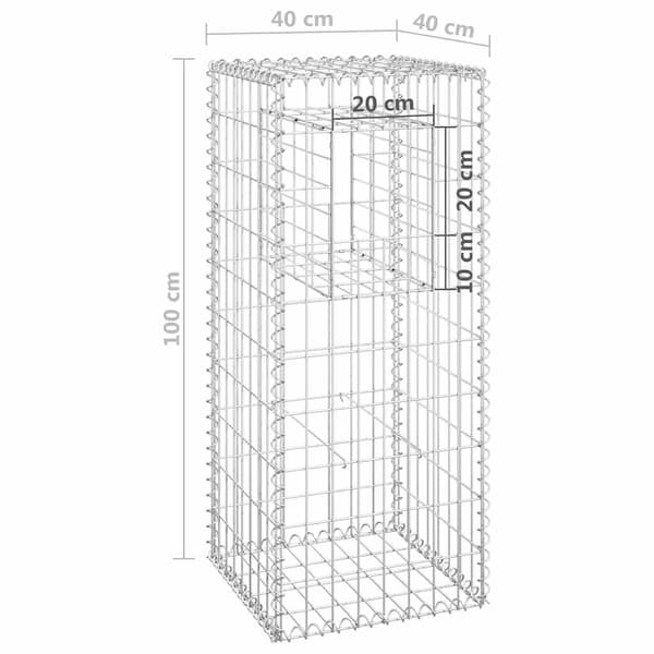 vidaXL Gabionstolper, 2 stk., 40x40x100 cm, jern