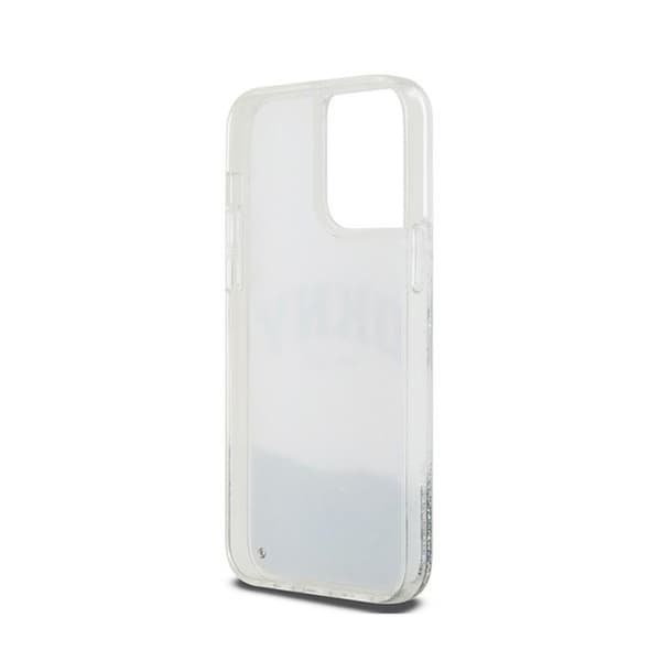 DKNY Liquid Glitter Big Logo - iPhone 15 Pro-skal (vitt)