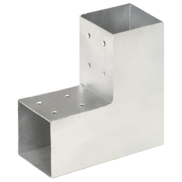 vidaXL L-formad stolpkoppling galvaniserad metall 81x81 mm