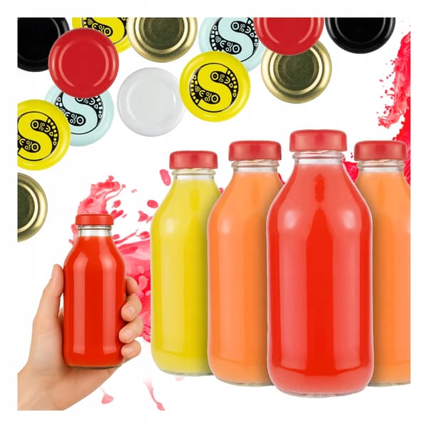 80x Glasflaskor för juice 330ml juicekonserver sirap flaska