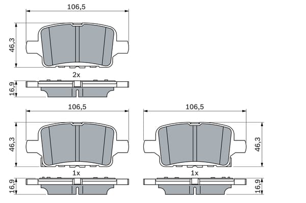 BAGSTE BREMSEKLODSER 0986424870 BOSCH