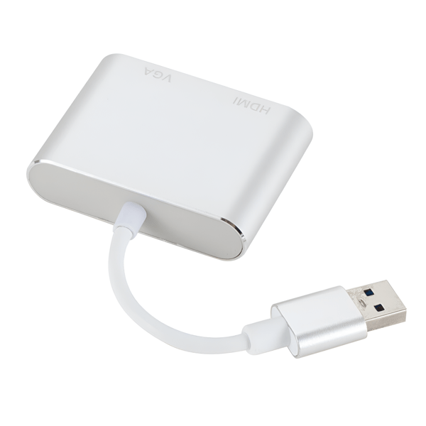 Grafikkort med USB 3.0 til HDMI og VGA-splitter
