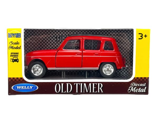 WELLY OLD TIMER RENAULT 4 RØD 1:34 43741