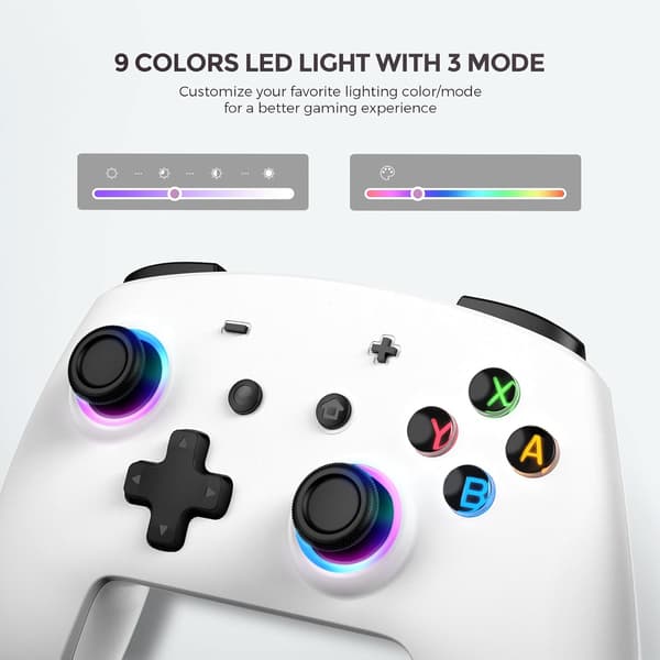 TRÅDLØS LED-CONTROLLER TIL NINTENDO SWITCH LITE OLED HVID TURBO