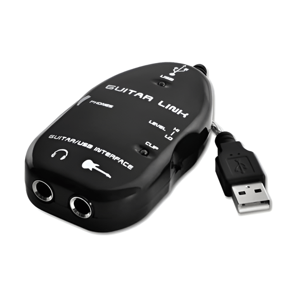 Guitarinterface til USB for PC med JACK 6,3 mm, GUITAR 6,3 adapter