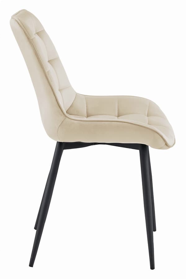 BERA stol - beige velour/sorte ben x 1