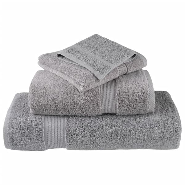 vidaXL Premiumhanddukar SOLUND, 4-pack, Grå, 100x150 cm