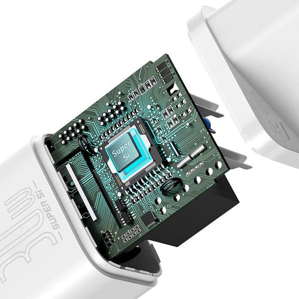 Baseus Super Si Hurtigoplader 1C 30W Vægoplader (Hvid)