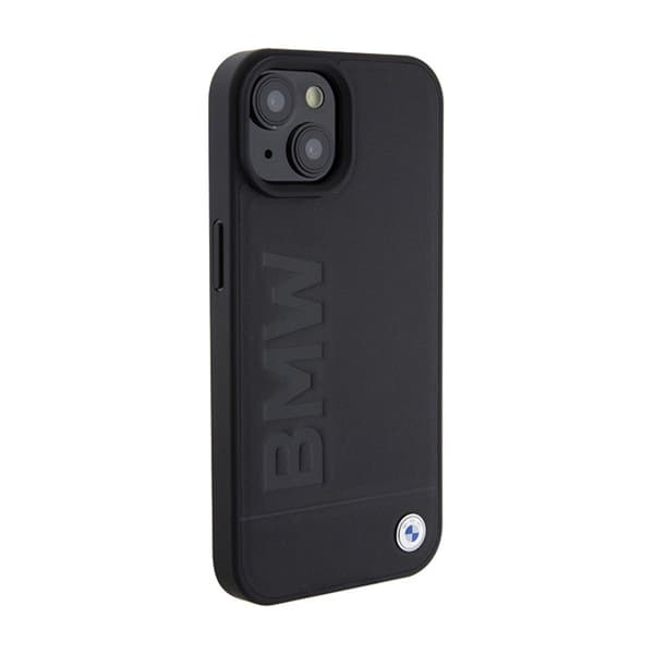BMW Läder Hot Stamp - iPhone 15 Plus Skal (Svart)