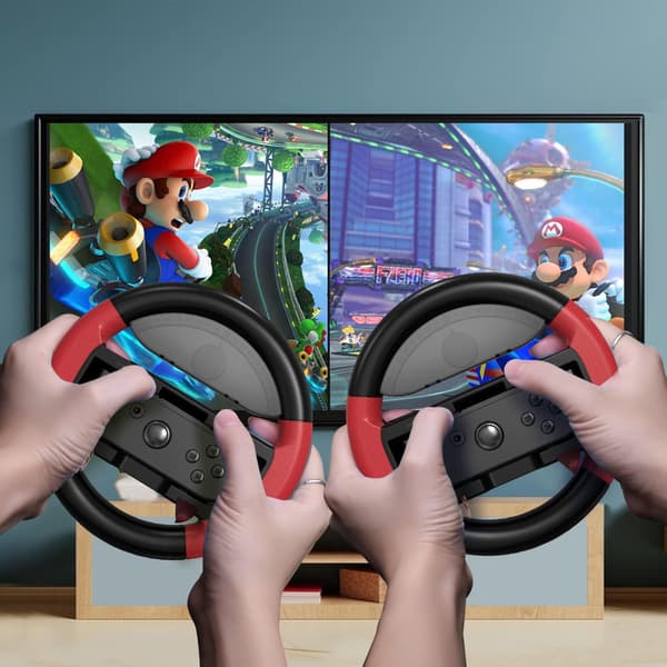 2X COODIO JOY-CON RAT TIL MARIO KART 8 DELUXE NINTENDO SWITCH OLED