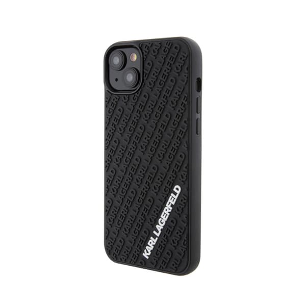Karl Lagerfeld 3D kuminen monilogo - iPhone 15 Plus -suojakuori (musta)