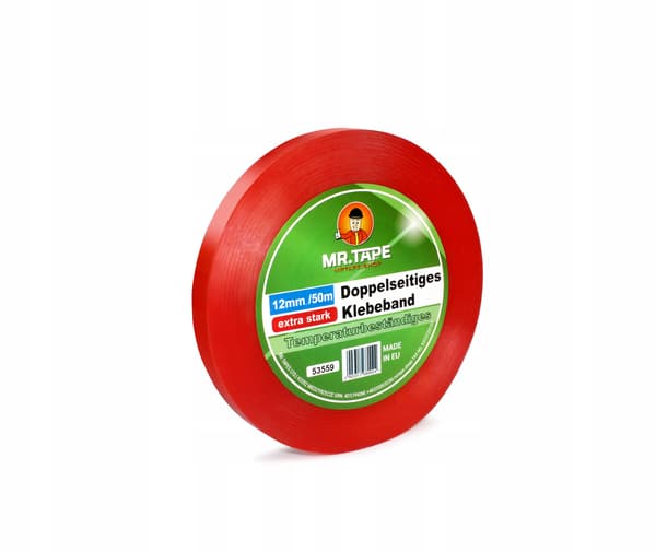 DUBBELSIDIG TRANSPARENT MONTERINGSTEJP FÖR HUSDJURSBANNERER 38 mm/50 m