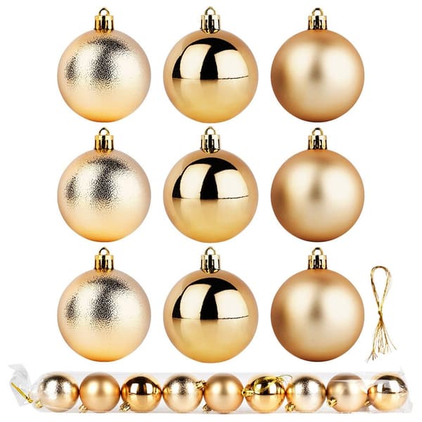 Julekugler uknuselige guld 6 cm 9 stk
