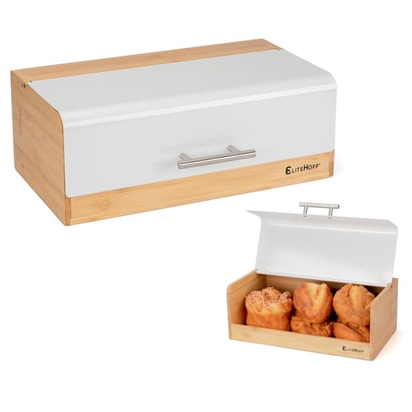 BAMBUSBRØDKASSE BRØDBEHOLDER E-6068 HVID
