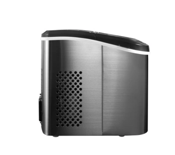LIN ICE PRO-S12 silverfärgad iskubsmaskin, kapacitet 2,2 l