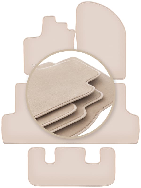 PREMIUM beige gulvmåtter til: Dacia Lodgy 7 sæder 2012-