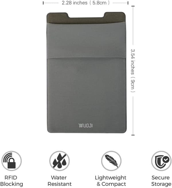 KORTTITASKU PUHELINLOMPAKOLLE RFID-SUOJATULLA HARMAA X2